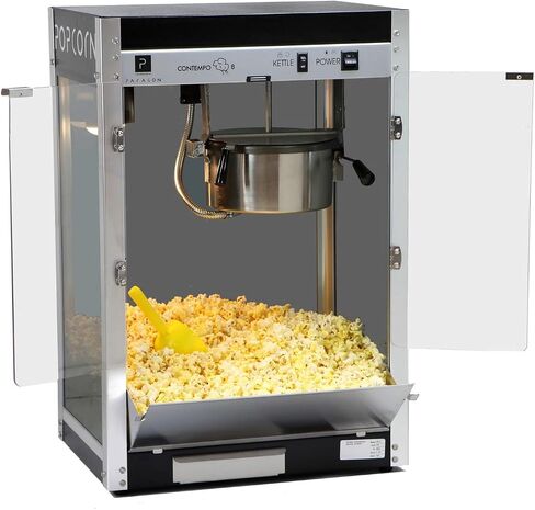 Paragon Contempo Pop 8 Ounce Popcorn Machine for Professional Concessionaires Requiring Commercial Quality High Output Popcorn Equipment, Black and Chrome in Saudi Arabia