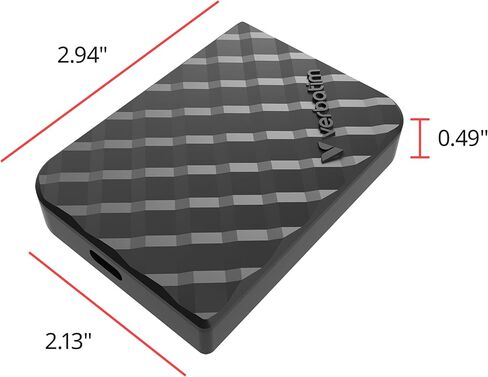 Verbatim 512GB Store 'n’ Go Mini External Solid State Drive USB 3.2 Gen 1 USB-C Connection - Diamond Black in Saudi Arabia