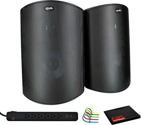 Polk Audio Atrium4 All-Weather Outdoor Speakers Bundle (White) Including: Surge Protector, Cable Ties, Fiber Cloth in Saudi Arabia