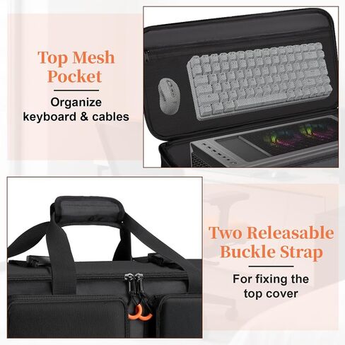 Computer Desktop Tower Case Carge Care ، حالة سفر للكمبيوتر الشخصي لصندوق الكمبيوتر للتحريك ، حقيبة ظهر للألعاب المحمولة للوحة المفاتيح والماوس والملحق in Kuwait