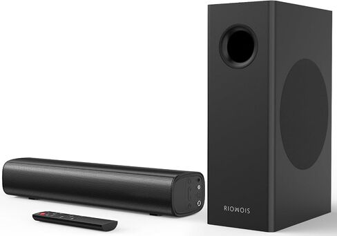 RIOWOIS Sound Bar for Smart TV, 2 in 1 Detachable Home Audio Soundbar Speaker,20" Sound Bar with Optical/AUX/HDMI-ARC/Bluetooth Connection, Wall Mountable in Saudi Arabia