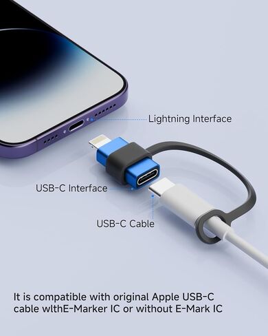 LERTOSEN MFi Certified USB C to Lightning Adapter 4-Pack | 27W Fast Charging & Data Sync, For iPhone 14/13/12/Pro/Max,iPad,AirPods, With Anti-Loss Lanyard,20000+Plug, Not for Audio/OTG in Saudi Arabia