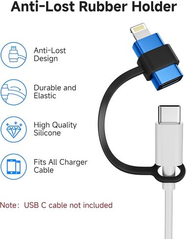 LERTOSEN MFi Certified USB C to Lightning Adapter 4-Pack | 27W Fast Charging & Data Sync, For iPhone 14/13/12/Pro/Max,iPad,AirPods, With Anti-Loss Lanyard,20000+Plug, Not for Audio/OTG in Saudi Arabia