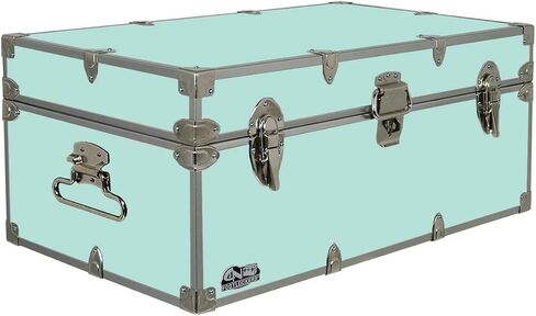 C&N Footlockers - Full-Size Happy Camper Trunk - #1 Summer Camp Trunk - Made in the USA - Steel Footlocker with Lid Stay - 32 x 18 x 13.5 Inches (Mint) in Kuwait