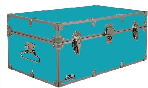 C&N Footlockers - Full-Size Happy Camper Trunk - #1 Summer Camp Trunk - Made in the USA - Steel Footlocker with Lid Stay - 32 x 18 x 13.5 Inches (Mint) in Kuwait