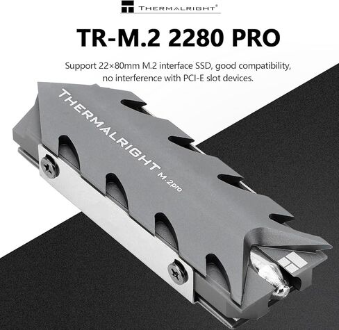 Thermalright TR-M.2 2280 Type A G 2280 مبدد حراري لتبريد SSD M.2 2280 مبرد مبدد حراري، ألومنيوم، مع 2 موصلية حرارية، مبرد SSD عالي الأداء لسطح المكتب، رمادي in Kuwait