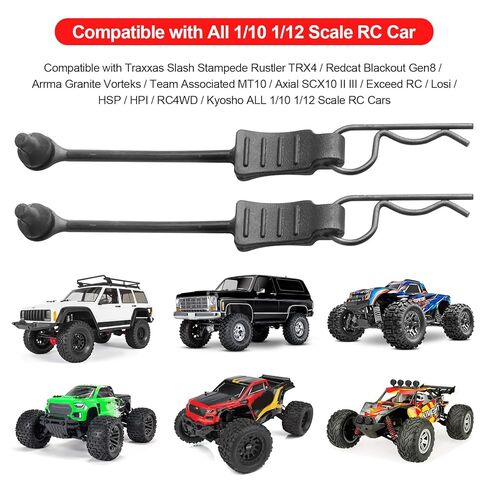 10PCS AllinRC RC Body Clips w/Pull Tabs 2.5mm Hole Puncher for Traxxas TRX4M Losi Mini-T 2.0 Mini JRX2 HyperGo H16GT H16DR 1/16 1/18 RC Car Truck Crawler Body Clips (1mm Rod Black) in Kuwait