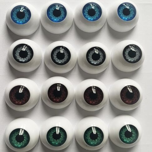 8 Pairs of 4 Colors 22mm Half Round Realistic Acrylic Eyes for Halloween Props, Masks, Dolls or Bears Craft Plastic Eyeballs (22mm) in Kuwait