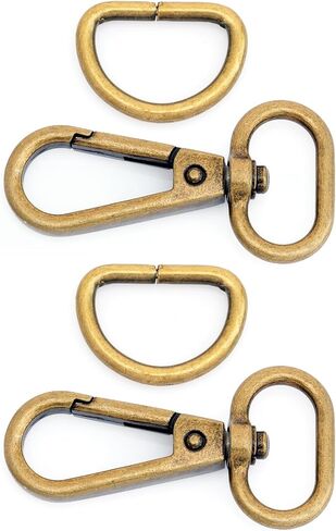 10 مجموعات من 10 مجموعات من خطافات المفاجئة النحاسية العتيقة من كرافتميمور، مشبك جراد البحر، بوابة دفع دوارة، مشابك عصرية مع حلقة على شكل حرف D FSD1 (1 بوصة) in Kuwait