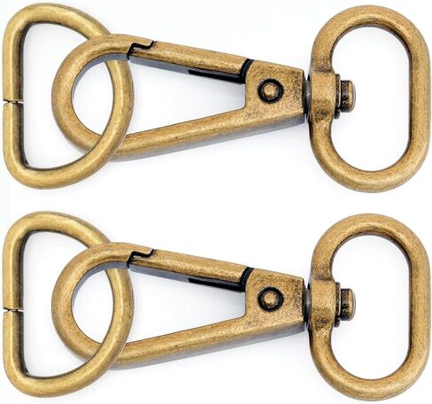 10 مجموعات من 10 مجموعات من خطافات المفاجئة النحاسية العتيقة من كرافتميمور، مشبك جراد البحر، بوابة دفع دوارة، مشابك عصرية مع حلقة على شكل حرف D FSD1 (1 بوصة) in Kuwait