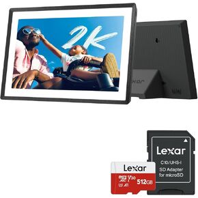 pexar 2K Digital Picture Frame and Lexar E-Series 512GB Micro SD Card