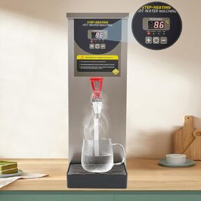 Electric Water Boiler, Step-Heating Commercial Hot Water Dispenser Fast Ready Water Boiler Machine Large Capacity 8L/2.11gal for Tea Milk Restaurant Hotel Caterers, Restaurants, Silver