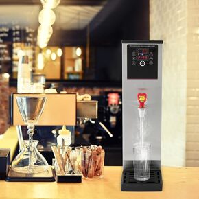 Electric Water Boiler, Step-Heating Commercial Hot Water Dispenser Fast Ready Water Boiler Machine Large Capacity 15L/3.96gal for Tea Milk Restaurant Hotel Caterers, Restaurants, Silver