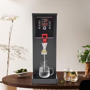 Electric Water Boiler, Step-Heating Commercial Hot Water Dispenser Fast Ready Water Boiler Machine Large Capacity 10L/2.64gal for Tea Milk Restaurant Hotel Caterers, Restaurants, Black