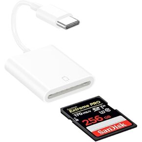 USB C to SD Card Reader for iPhone 16 15, [MFi Certified] One Slot USB Type C to SD Camera Adapter, Type C Memory Card Adapter Trail Camera Viewer for iPhone/iPad/MacBook/Android MaxFast Transfers