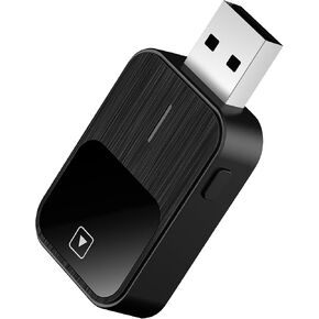 2-in-1 Wireless CarPlay Adapter Android Auto Adapter for Apple iPhone with USB-A Extension Cable & USB-C Adaptor Plug & Play, Stable & Fast, Auto Reconnect, Compact Design, Zero Delay (Black)