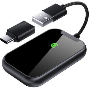 2 in 1 Wireless CarPlay Adapter for Apple CarPlay & Android Auto, Convert Wired to Wireless, No Delay, Plug and Play, Mini Size, Stable Control, Dual-band Wi-Fi 2.4-5.8GHz Adapter for iphone & Android
