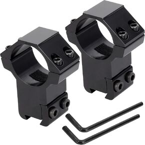 1 Inch Dovetail Scope Rings Set, 2 Pcs Scope Mounts with 2 Hex Wrenches, for 11mm or 3/8 Inch Dovetail Rails, Black