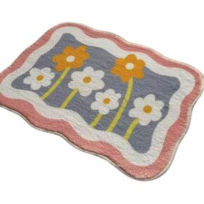 Faux Cashmere Bedroom Carpet–Soft Cool-Touch Stain-Resistant Rugs,Non-Slip Bedside Floor Mat, Machine Washable&Easy Care Decorative Cozy Rug for Bedroom, Tub, Shower (18x24 Inch) (Type#5, 32x47 inch)