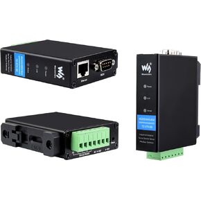 RS232/485/422 to RJ45 Ethernet Converter, Bi-Directional Transparent Data, TCP/IP to Serial, Rail-Mount Serial Server for Data Acquisition, IoT Gateway Intelligent Instrument Monitoring