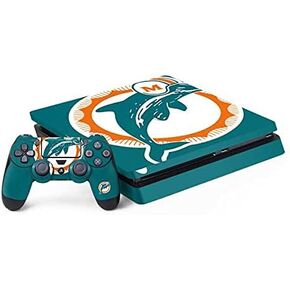 Skinit Decal Gaming Skin Compatible with PS4 Slim Bundle - Officially Licensed NFL Miami Dolphins Retro Logo Design