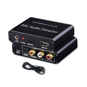 HDMI ARC Audio Extractor Converter,192KHz ARC Audio Extractor DAC Converter, Digital to Analog Audio Converter, Optical HDMI ARC to Optical/SPDIF Coaxial Stereo L/R 3.5mm Jack for TV