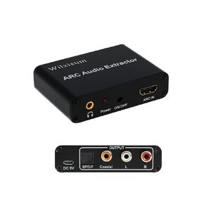 HDMI Arc Audio Extractor, ARC to RCA+Optical+3.5mm+Coaxial Converter/Adapter, RCA,3.5mm Output Volume Adjustable(cec), Suitable for Connecting TV to Sound Systems