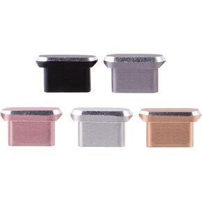 5PCs Type-C Dust Plug USB Charging Port Protector Aluminum Alloy Cover Phone Accessories Compatible for Smart Phone