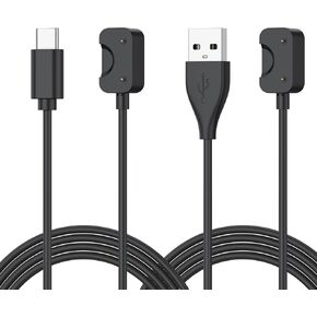 2 Pack USB-A + USB-C Cable for Samsung Galaxy Fit 3 Charger, 3.3ft Magnetic Charging Cable Dock Stand for Galaxy Watch Fit 3 SM-R390 Smartwatch