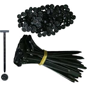 100PCS Nylon Universal Cable Tie Buckle - Heavy Duty Self-Locking Nylon Cable Tie Fastener for Everyday Car Fastening, UV Resistant (100pcs Black)