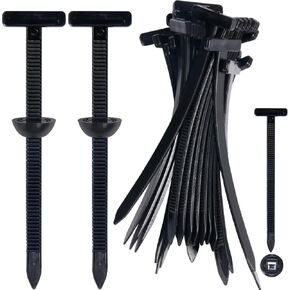 TOOVREN 50PCS Heavy-Duty Nylon Cable Ties Self-Locking Design with Pin & Button, UV Resistant Cable Tie Buckles Tool for Car Daily Fixing