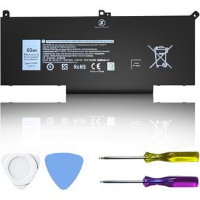 F3YGT DM3WC KG7VF Battery 60Wh for Dell Latitude 7480 7490 7290 7380 7280 7390 E7490 E7480 E7280 12 7000 13 7000 14 7000 Series, 451-BBYE DM6WC 453-BBCF 0DM3WC 2X39G P73G002 P73G P28S P28S001