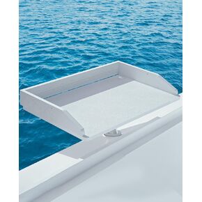 Bait Cutting Board Boat Table Bait Cutting Boards for Rod Holder Mount Bait Fillet Table for Fish Cleaning Station Boat Drink Bar and Grill Platform Marine Accessories Fishing Gifts (White)