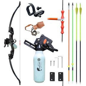 Bow Fishing Combo Kit Bowfishing Bow, Fishing Kit Multi Scenery Fishing Hunting Practice, Complete Accessories Fishing Reel Bowfishing Arrows 30lbs 40lbs