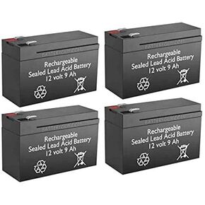 9125 1500 VA Replacement 12V 9Ah SLA Batteries Brand Equivalent (Rechargeable, High Rate) - Qty of 4