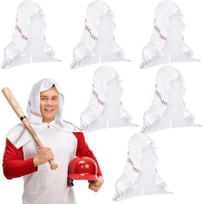 6 Pack Baseball Cooling Hoodie Towels, Breathable Chilly Ice Towel, Absorbent Quick Drying Cooling Towels for Neck and Face Microfiber Sport Towel for Team Coach Gifts