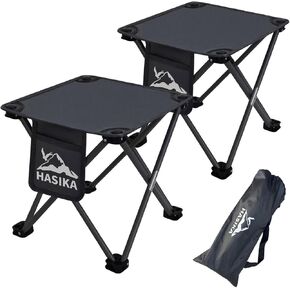 HASIKA Collapsible Stool Foot Rest 2 Pack Folding Stool Portable Outdoor Ottoman 400lbs Strong Support Camping Stool for Travel Gardening Fishing Hiking BBQ