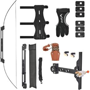 Archery Portable 55" Folding Bow Recurve Bow Set for Right and Left Hand Archer Outdoor Hunting Practice and Target Shooting
