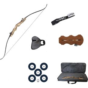 Southland Archery Supply Premier Take Down Recurve Bow Combo Package Kit with Case, Armguard, Stringer, Arrow Rest and Paper Target