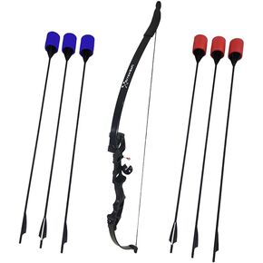 ArrowSoft Advanced Performance Recurve Bow with 6 Arrows for ArrowSoft and Combat Archery, Midland Archery Large Black Bow, Suitable for Beginner to Advanced Players