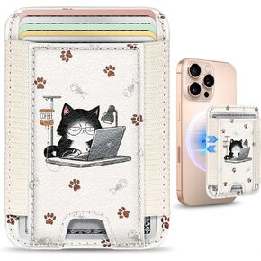 Shorogyt Compatible with Magsafe Wallet - for Magnetic Leather Card Holder Sea Plants for Women Girls for iPhone 16/15/14/13/12 Series Cute Aesthetic Card Wallet with Elastic, Fit 7 Cards