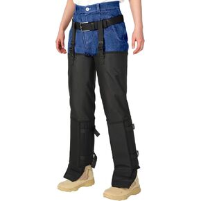Black Snake Gaiters Protection Chaps Waterproof Snake Guard for Legs Hunting Adjustable Size Full Protection for Ankle to Thigh Men Women Briar Thorns