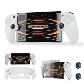 Coooudqs 3 in 1 Accessories Bundle for Playstation Portal.Incl.1 Pcs PS Portal Protective Case,1 Pcs HD Tempered Screen Protector and 2 Pcs Thumb Grip Caps for PS5 Portal Remote Player