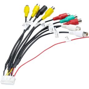 Jayubien Android Car Stereo 20Pin RCA Wire Harness Adapter with 8 Female Radio RCA Connector Video CVBS AUX SUB MIC Plug Assembly in Saudi Arabia