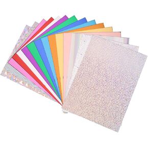 15pcs Insert Cardstock for Kindle Paperwhite, 6.69x4.88in Multicolored Paper Inserts Solid Color Glitter Insert Card Stock for Kindle Clear Case Accessories (15 Colors)