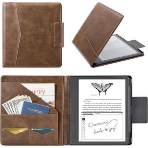 COBAK PREMIUM PU LEATHER CASE لـ Kindle Scribe 10.2 "، Touchpad D10 ، Boox Note Air 6 ، غطاء الورقة مع حامل القلم ، النوم التلقائي/الاستيقاظ ، فتحات البطاقات ومجلدات الملفات للأعمال التجارية ، وليس لبراعة