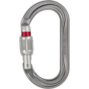 Petzl OK Carabiner - Oval Carabiner for Use with Pulleys and Ascenders for Climbing and Glacier Travel - Screw-Lock