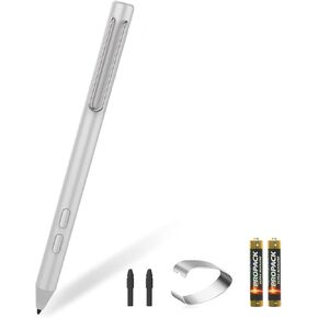 قلم الأسلوب لسطح Microsoft ، مع مستويات 1024 مستويات الضغط العالي المتوافق مع السطح Pro X/8/7/6/5/3 ، والكتاب السطح 3/2/1 ، السطح GO3/2/1 ، المحمول المحمول/2 (الفضة