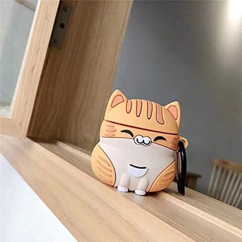UR Sunshine Case Compatible with AirPods 1/2, Super Cute Sitting Lucky Cat Kitty Cover Case, Soft TPU Silicone Gel Earphone Case Compatible with AirPods 1/2 -Yellow in Saudi Arabia