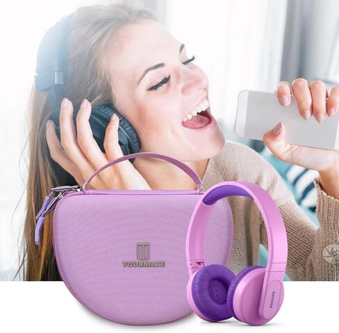 حقيبة سفر صلبة من Tourmate لسماعات الرأس اللاسلكية على الأذن للأطفال K4206 من Philips/سماعات الرأس iClever HS19 للأطفال/سماعات الرأس RORSOU R10 على الأذن، حقيبة تخزين واقية للحمل (أرجواني، حافظة فقط) in Saudi Arabia